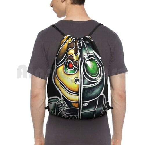 Ratchet And Clank Backpack Drawstring Bag Riding Climbing Gym Bag Katy Irons Ulylla Designs Ratchet And Clank Retro Game Art
