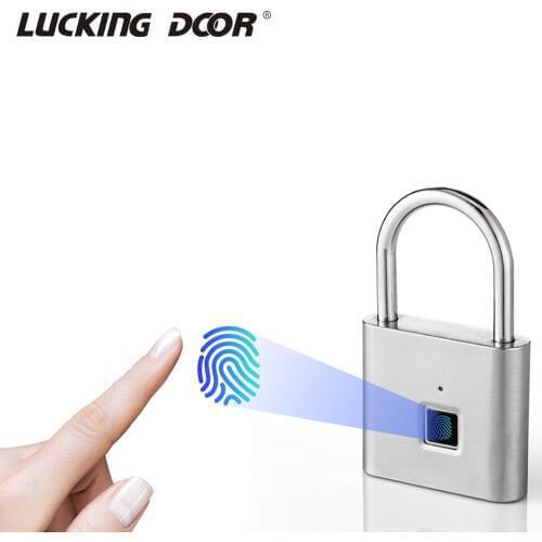 USB rechargeable door lock Keyless Fingerprint Lock fingerprint smart padlock quick unlock Zinc alloy metal