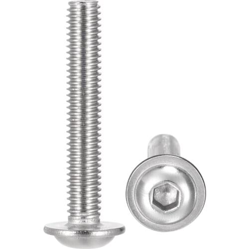 Uxcell M6x40mm 304 Stainless Steel Flanged Button Head Socket Cap Screws 50pcs