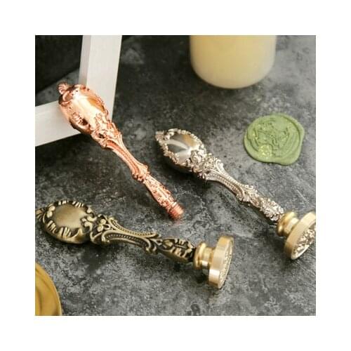 Retro Gemstone Sealing Wax Stamp Handle DIY Hobby Tools Seal Stamp Replace Handle Head Sealing Wax Bead Spoon Stamp Craft Gift