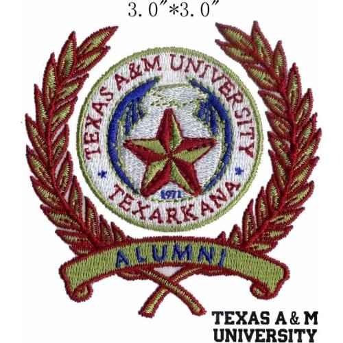 Texas A&M University Alumni 3" wide embroidery patch for bordado da fita/beaded embroidery/tactical patches