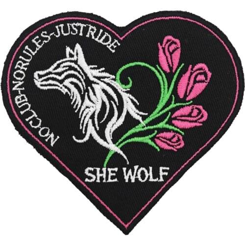 NO CLUB NO RULES JUST RIDE LADY RIDER ROSES Embroidered punk biker Patches Clothes Stickers Apparel Accessories Badge