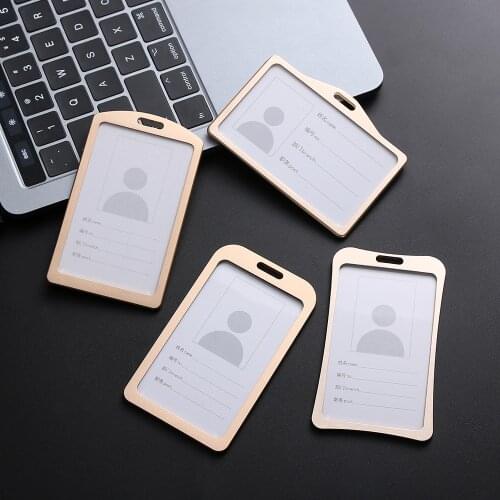 1PC Hot Unisex Name Card Business Lanyard Work Card Aluminum Alloy Work Name Card Vertical Metal Tag ID Business Card Holder