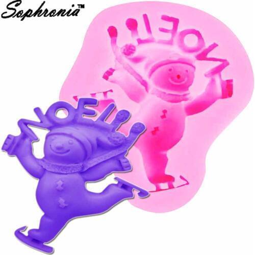 10PCS/SET Silicone Christmas Fondant Mold Santa Claus Snowman Christmas Snow Cake Decoration Baking Chocolate Biscuit Mold M713