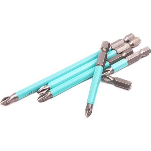 10pcs Hex Shank Magnetic Antislip PH2 Phillips Cross Head Extension Screwdriver Bit 25mm 50mm 70mm 90mm 100mm 125mm