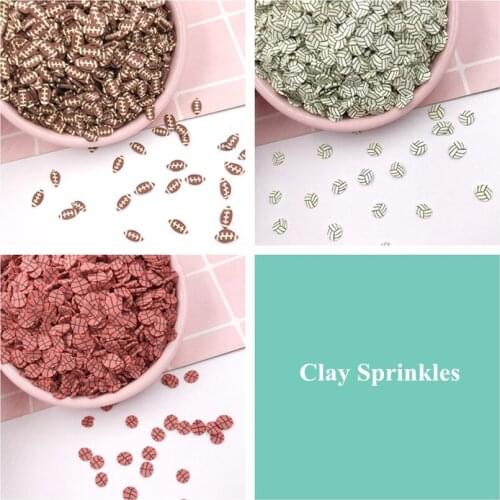 100g Polymer Basketball Volleyball Rugby Slices Soft Clay Sprinkles for Crafts Shaker Cards Accessories DIY Scrapbook Decoration