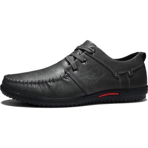 2019 Newest Luxury Brand Leather Male Casual Shoes Mens Loafers Moccasins Breathable Slip on Black Driving Shoes Leather Shoes