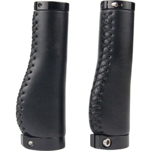 2021 Top Handle Grips Bike Retro PU Leather Lockable Grips Bicycle Cycling Steering Wheel Anti-skid Handlebar Cover