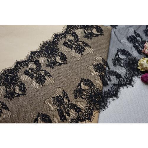 3m/lot Romantic Scallop Chantilly Eyelash Lace Fabric Trim In White/Black DIY Craft Handmade Sewing Accessories