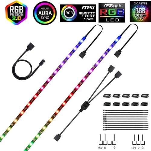3pin ARGB LED Headers WS2812b/WS2812 Addressable RGB Led Strip pixel For PC Computer Case Mainboard Panel Header (+5V,DATA,GND)