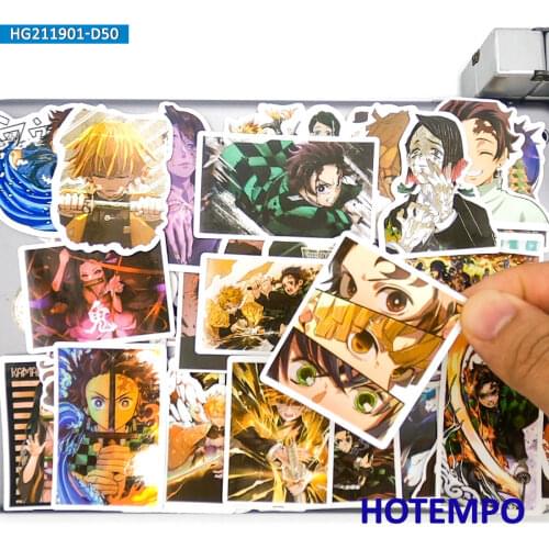 50pcs Demon Slayer Infinite Train Anime Decals Stickers Pack for DIY Stationery Phone Laptop Suitcase Skateboard Cartoon Sticker