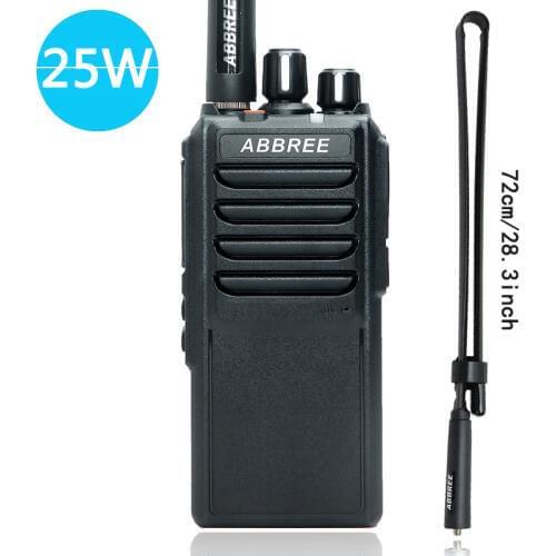 ABBREE AR-25W Walkie Talkie UHF 400-480MHz Output Power 25W 10W 5W 10Km Range Radio 4000mAh Battery + Tactical Antenna