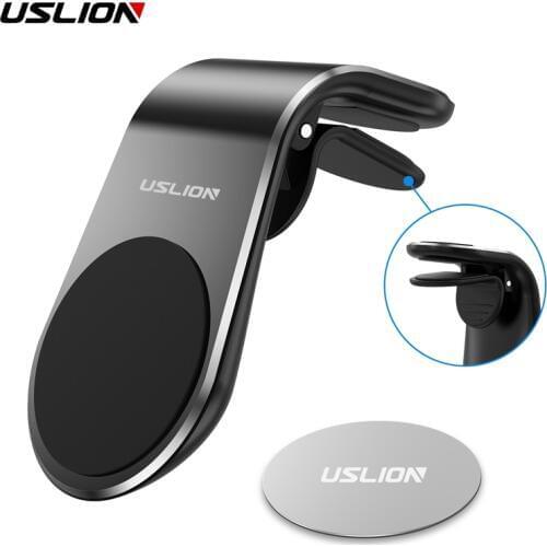 USLION Car Phone Holder For Phone In Car Mobile Support Magnetic Phone Mount Stand For Tablets And Smartphones Suporte Telefone