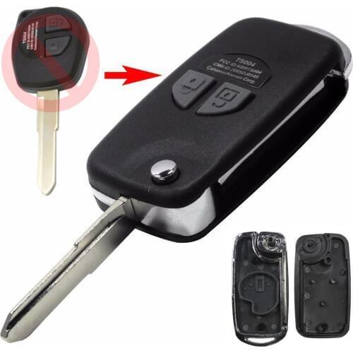 Jingyuqin Modified Folding Remote Car Key Case Shell For SUZUKI SX4 Swift 2 Button + Button Pad