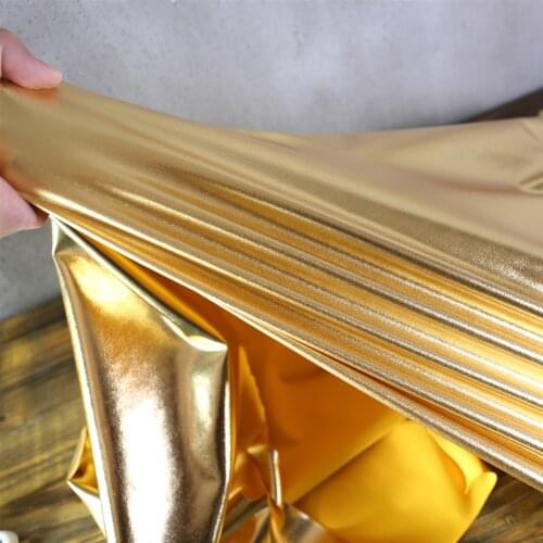 100*145cm Shiny Metallic Lycra Spandex Stretch Fabric Mirror Glossy Soft Fabric For Upholstery Stage Show Dress Wedding Decor