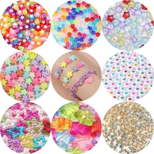 40pcs/lot Mixed AB Acrylic Beads Star Loose Spacer CCB Beads for Needlework Jewelry Making Handmade Diy Bracelet Accessories