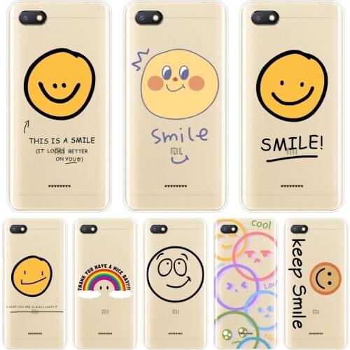 For Pocophone F1 Xiaomi Redmi S2 6A 5 Plus 4A Phone Case Silicone Cute Smile Back Cover For Redmi Note 4 4X 5 5A 6 Pro Prime