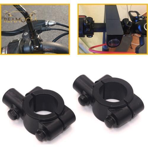 Reamocea Aluminum Motorcycle 8mm Handle Bar Mirror Mount Clamp Rear View Mirror Holder Bracket Thread 7/8" 22mm For Bicycle Bike