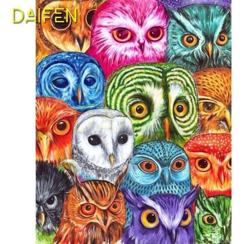 DIY3D Diamond mosaic Cartoon owl Full Round Diamond painting Cross stitch Cartoon owl Full Square Diamond embroidery Cartoon owl