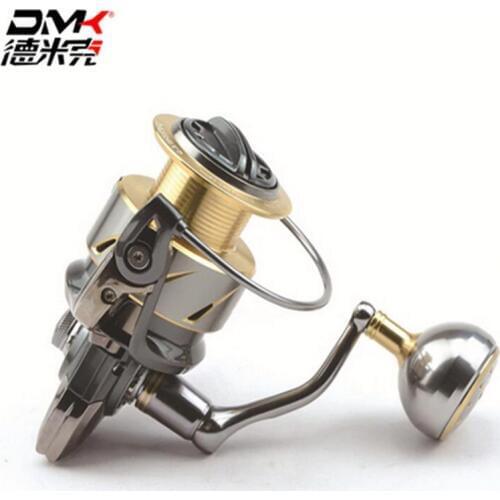 DMK 800-5000 Size Full Metal Spinning Fishing Reel 5.2:1/9+1BB CNC Spinning Reel Moulinet Peche Carretel De Pesca Crap Reel