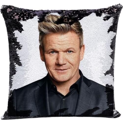 Reversible Sequin Pillowcover gordon ramsay Humor Sequin Mermaid Flip Pillow Case That Color Change Decor Cushion