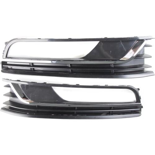 Pair L+R Front Bumper Lower Fog Light Chrome Grille For V-W Passat B7 3C 3AA854661 3AA854662