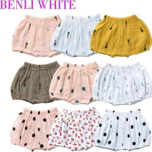 2020 Summer Baby Girls Thin Style Soft Large PP Shorts Cartoon Print Infant Cotton Linen Bloomers Toddler Boys Bread Pants 0-4T