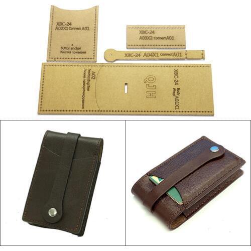 DIY Leather Wallet Acrylic Template Purse Kraft Paper Pattern Leather Craft Stencil Sewing Designing Pattern Drawing Supplies