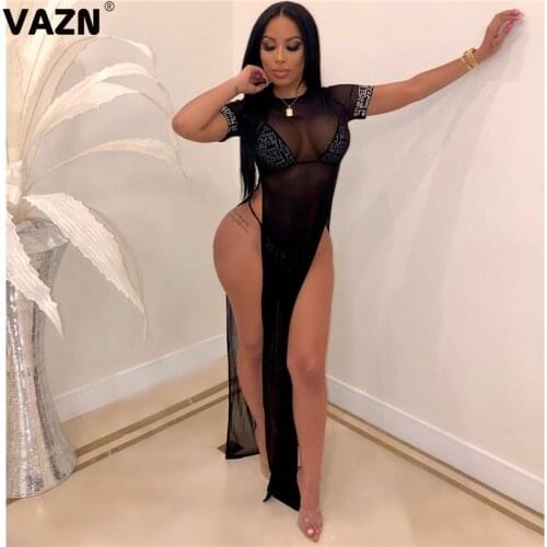 VAZN Summer Soild 4colors Sexy 2019 Set Short Sleeve Short Pant 3 Piece Sets Night Club Beach Wind Sets