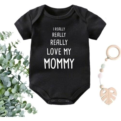 Cute I Really Really Love My Mommy Newborn Baby Boy Girl Rompers Cotton Short Sleeve Jumpsuit Infant Clothes Pajama Outfits