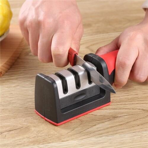 Multifunction 3 in 1 Knife Sharpener Grinding Knife and Scissors Kitchen Sharpening Stone Safe Non-Slip Fruit Knife Sharpeners