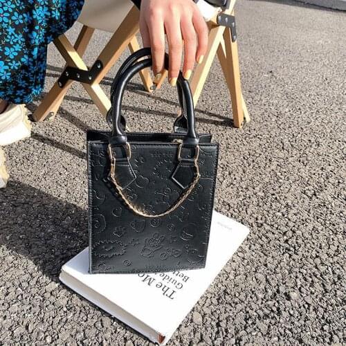 Fashion Exquisite Shopping Bag Print Pattern Retro Casual Women Totes Female PU Leather Solid Color Chain Handbag for Women 2021