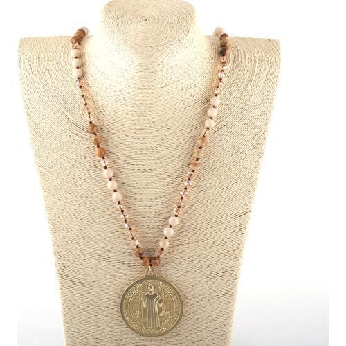 Fashion Bohemian Tribal Jewelry Natural Stones and Glass Long Knotted Crystal Big Disco Metal Pendant Necklaces