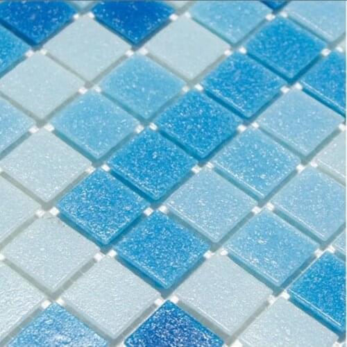 Mediterranean Sea mixed blue glass mosaic tile size 305x 305 mm bathroom swimming pool balcony exterior wall brick