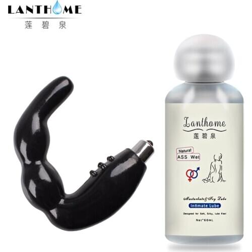 Male Masturbator Anal Vibrator Butt Plug Sex Adult Toys for Men Faloimitator Anal Plug Prostate Massager + 60ml Sex Lubricant