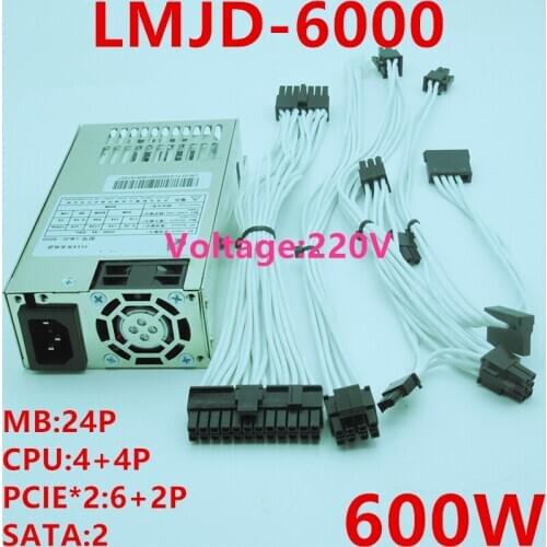 New Original PSU For Lingmaojingdian ITX FLEX NAS ABC Small 1U S3 K39 A35 600W Power Supply LMJD-6000