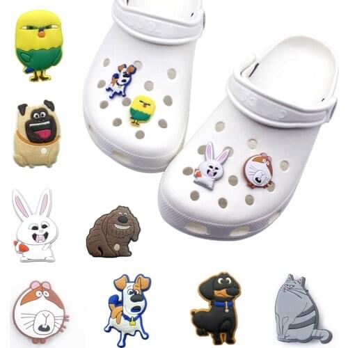 Single Sale 1pc PVC Animal Shoe Charms Buckles Accessories Fit Bands Bracelets Croc JIBZ,Kids Party X-mas Gift Sin