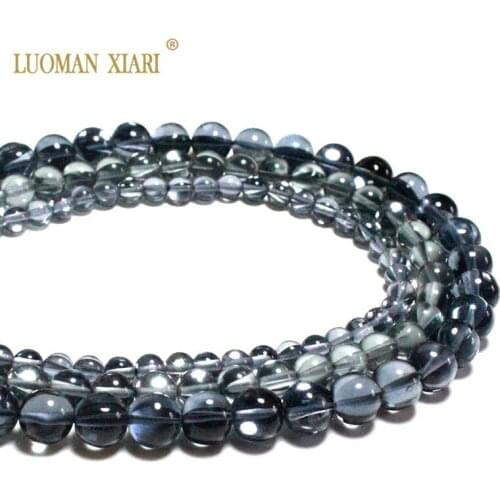 Wholesale AAA Gun Black Crystal Glitter Natural Stone Beads For Jewelry Making DIY Bracelet Necklace 6/8/10/12 mm Strand 15