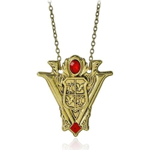 Twilight Vintage Towel Necklaces New Red Crtstal Antique Gold Pendant Jewelry Necklace