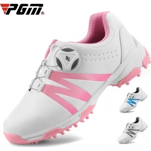 Pgm Women Sports Golf Shoes Waterproof Outdoor Golf Sneakers Ladies Spikes Non-Slip Training Breathable Shoes D0844