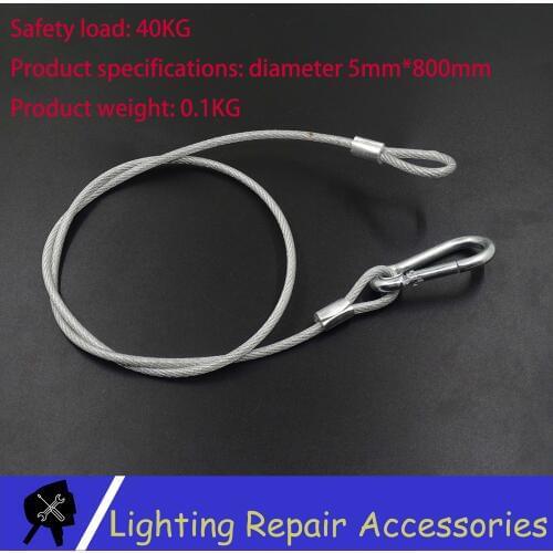 Safety Cable Steel Wire Safety load 40kg Stage Light 5MM*800MM Safety Ropes 80CM Security Cable For Led Moving Head Light