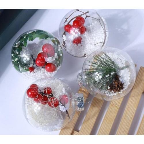 Transparent Ball For Christmas Decorations Romantic Plastic Ball For Christmas Tree Home Decor Clear Bauble Ornament Gift SN591