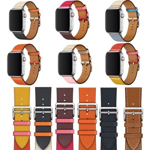 Genuine straps For Apple Watch se Single Tour band series 3 2 1 Leather Loop For iWatch series 5 4 leather band 38 42 40mm 44