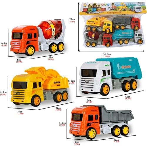 Montessori Christmas Halloween Gift Children Plastic Yellow Excavator Assembled Engineering Car Toy Play Vehicles Set Birthday