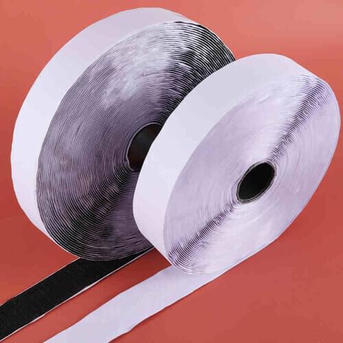 Self adhesive Hook and Loop Fastener Tape Sticker Velcros for Curtain Wall Panel Picture DIY 16/20/25/30/40/50mm 25m White Black