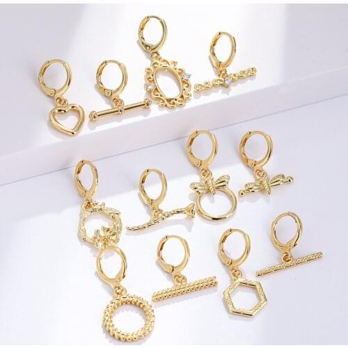 New Fashion Hoop Earrings for Women Female Gold Animals Plants Texture Ear Rings Asymmetric Cute Dangle Earrings Party Wedding