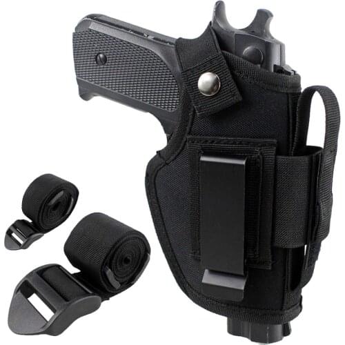 Tactical Gun Holster Magazine Pouch for IWB OWB Concealed Carry Car Holster with Magazine Slot and 2 Strap Mounts Universal