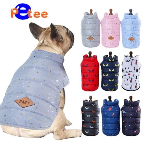 Warm Dog Clothes Winter Dog Coat Vest Jacket Cute Print Cotton Pet Clothing for Puppy Chihuahua Bulldogs Yorkshire Cat Costume
