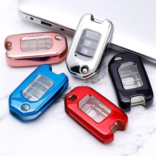 360° Protection TPU Car Key Case Cover For Honda Accord Civic CRZ Pilot Fit City Vezel XRV CRV Anti-wear Transparent Key Shell