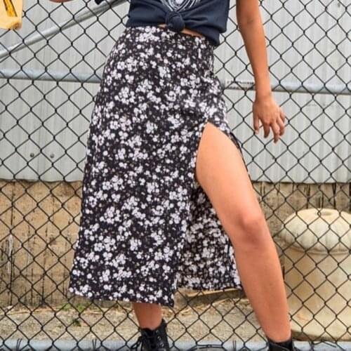 Sexy Leopard Print Summer Skirt Women Split High Waist Floral Skirts Fashion Tight Open Beach Wraps Casual Skirts Flower Clothes